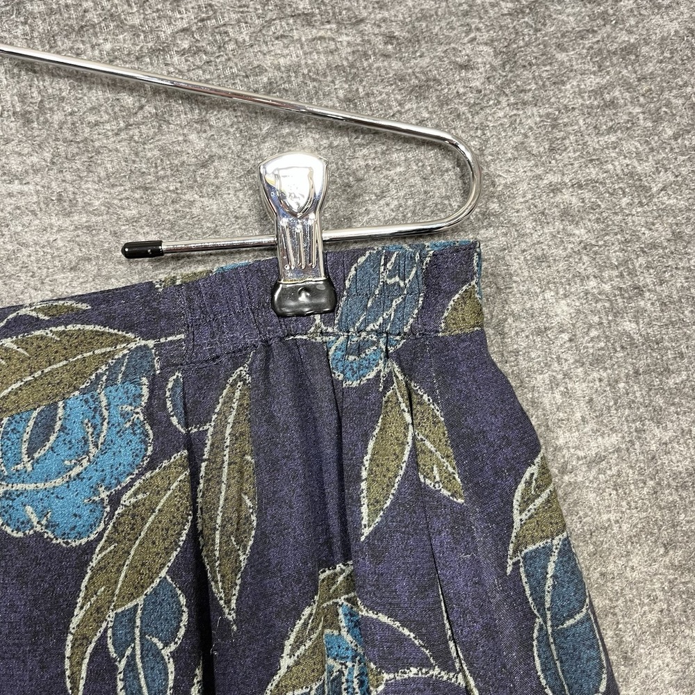 Vintage Rena Rowan Maxi Skirt 14W Blue Floral Straight Lined Slit Modest 90s - Picture 11 of 16